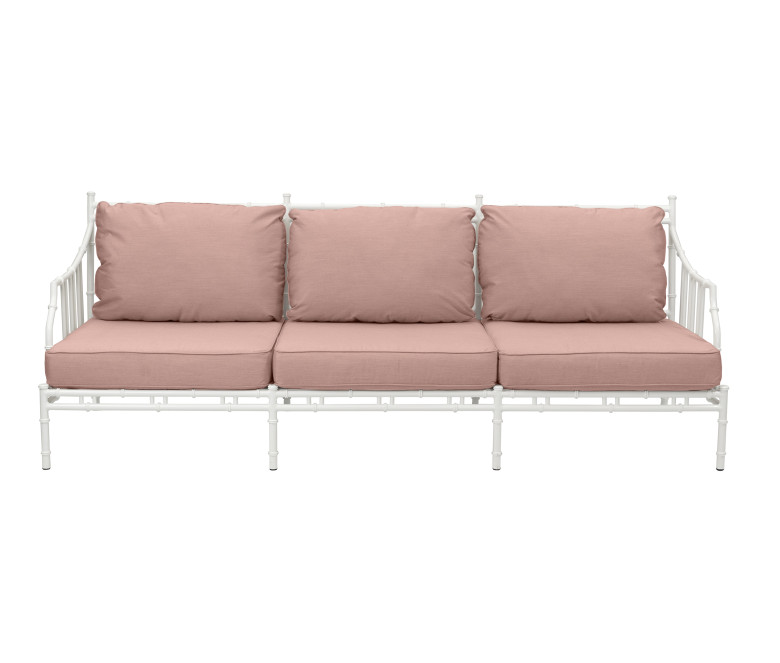 White aluminium 3-seater sofa Bamboo