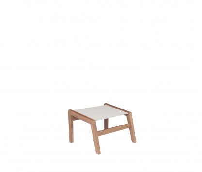 Teak footrest Ecru