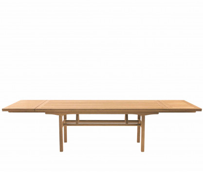 Teak folding table with extensions