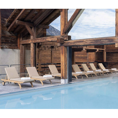 Teak sun lounger XL