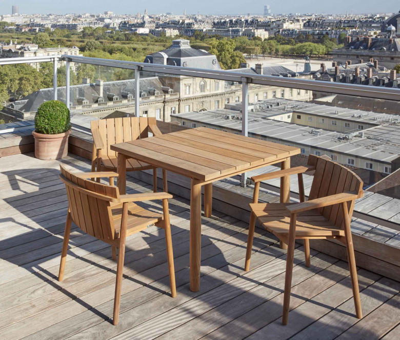 Teak square table 100 x 100 cm