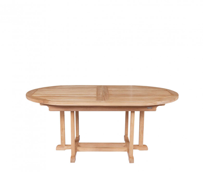 Teak extendable oval table