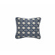 Back rest cushion - Green Thyme cane pattern Coral blue