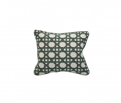 Back rest cushion - Green Thyme cane pattern