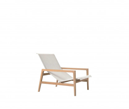 Teak lounge armchair Ecru