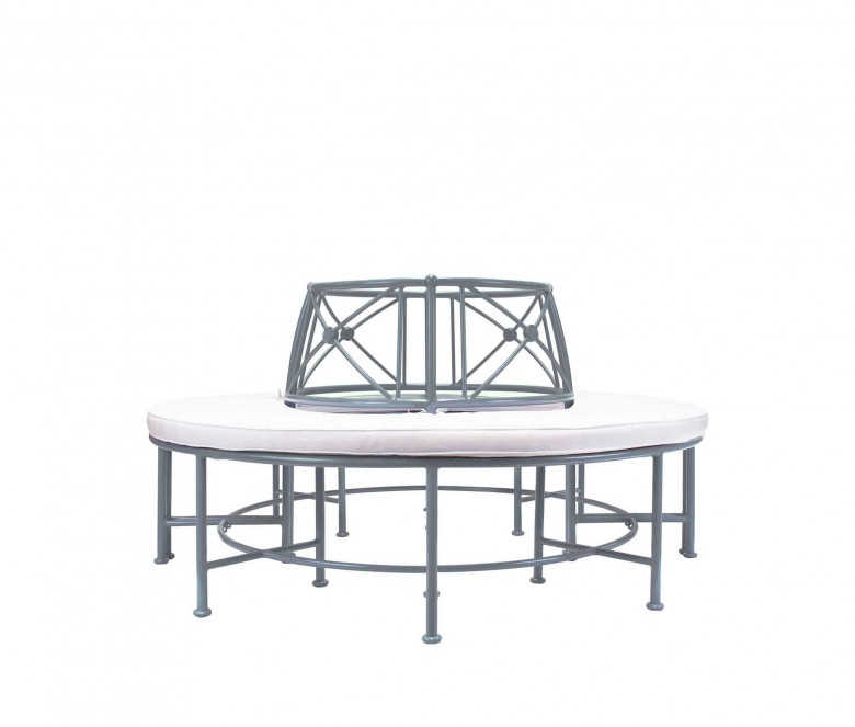 Semi-Circle bench 1800 Blue-grey