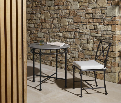 Mesa Bistrot - tablero de mármol gris 1800