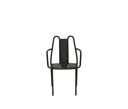 Sillón apilable en aluminio y fresno