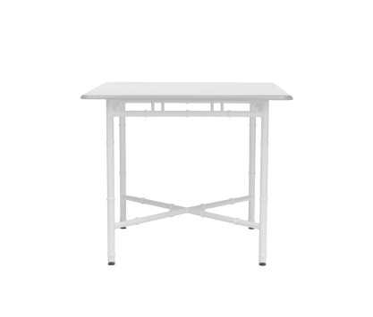 Mesa cuadrada de aluminio blanco Bamboo