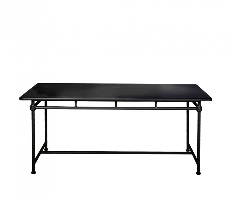 Mesa rectangular de aluminio 180 x 90 cm - NEGRO