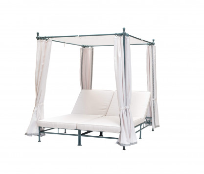 Lit à baldaquin bleu-gris Lit à baldaquin bleu-gris