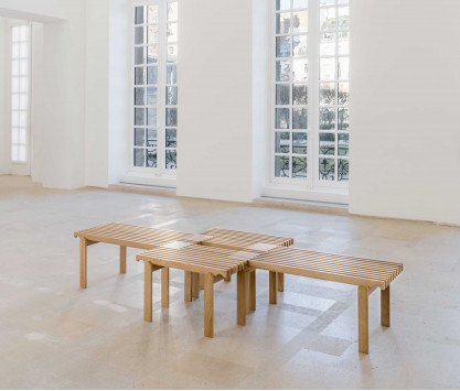 Banc en chêne vernis (petit modèle)