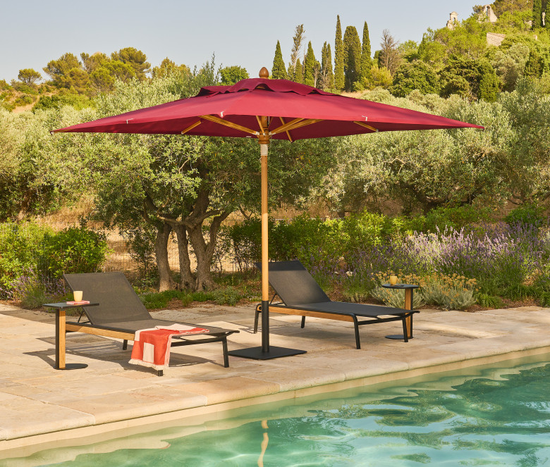 Parasol carré 2,5 x 2,5 m - Roma toile écrue