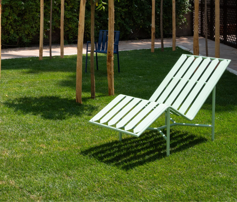 Chaise longue en inox - Vert
