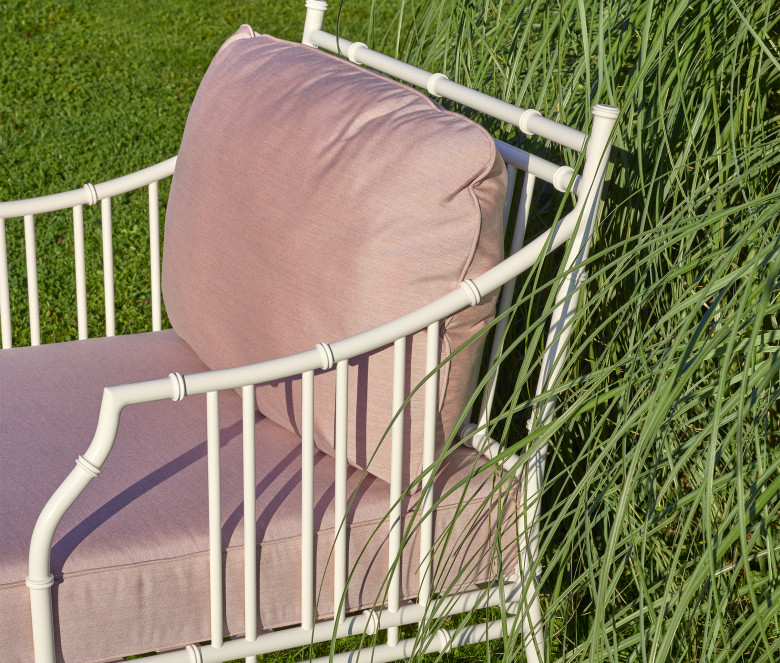 Fauteuil bas en aluminium blanc Bamboo