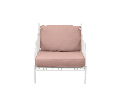 Fauteuil bas en aluminium blanc - Bamboo