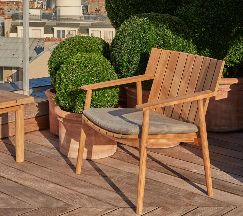 Chaise de jardin teck Bok ETHNICRAFT - fauteuil bois extérieur