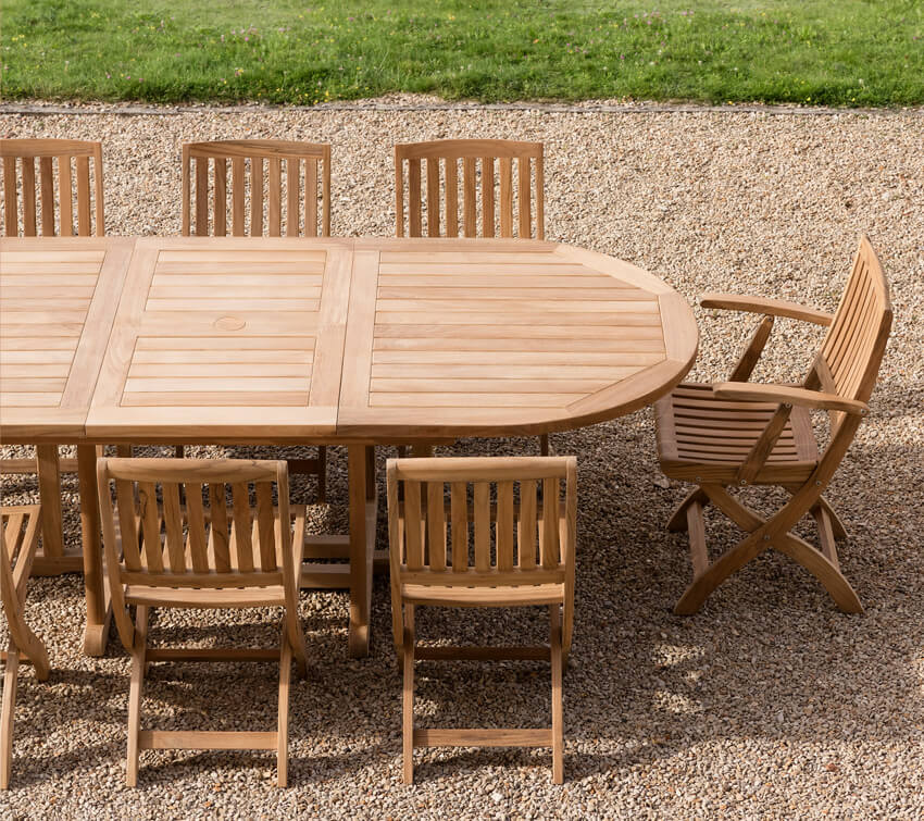 Table de repas ovale extensible bois massif - 6 à 8 convi
