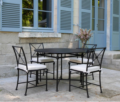 Table ronde en aluminium Ø 110 cm - NOIR Table ronde en aluminium Ø 110 cm - NOIR