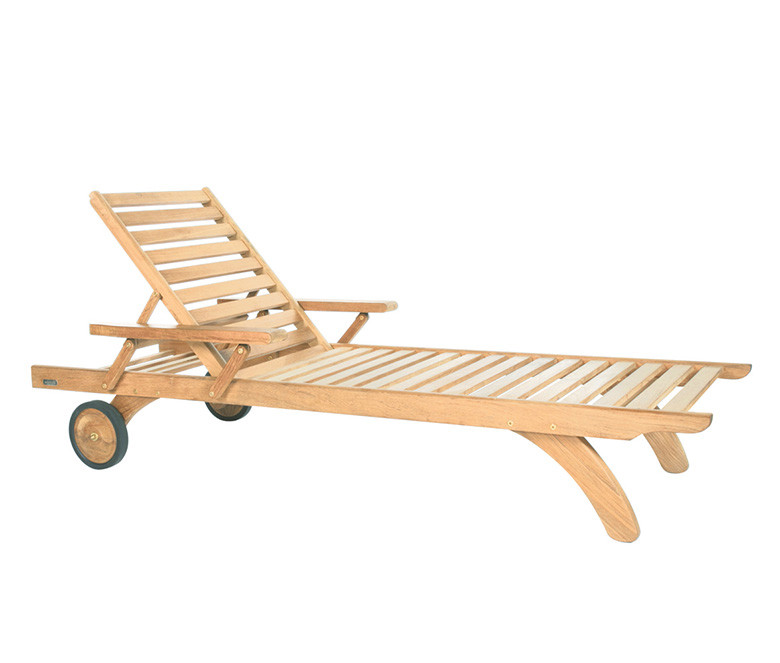 Accoudoirs chaise longue en teck