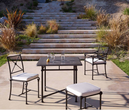 Table carrée 90 x 90 cm - plateau marbre blanc