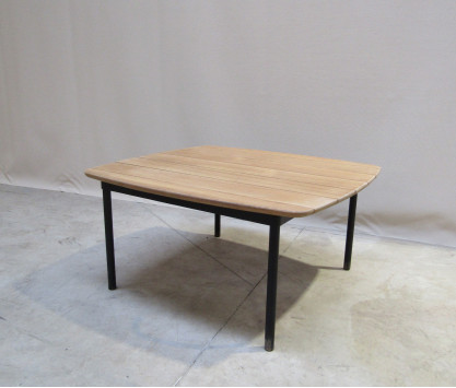 Table basse Chelsea teck massif et aluminium Noir mat - MODELE EXPO