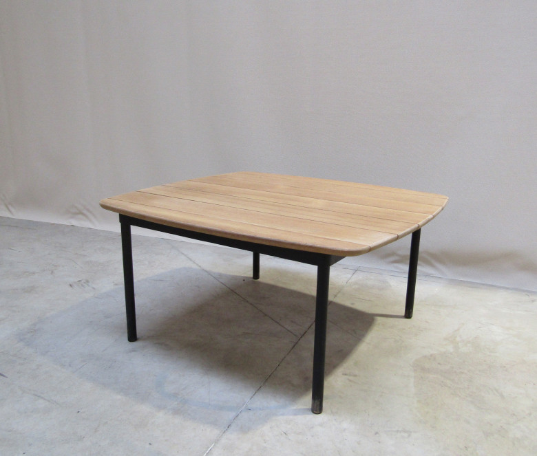  Table basse Chelsea teck massif et aluminium Noir mat - MODELE EXPO