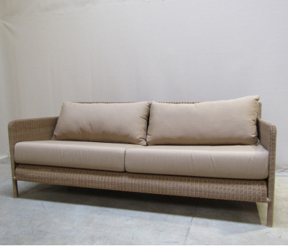 Canapé 3 places Shanghai résine tressée coussins neufs - MODELE EXPO
