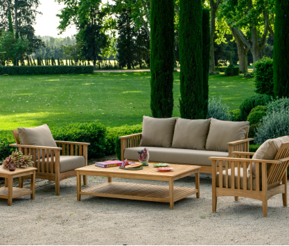 Salon de jardin en teck - 5 places