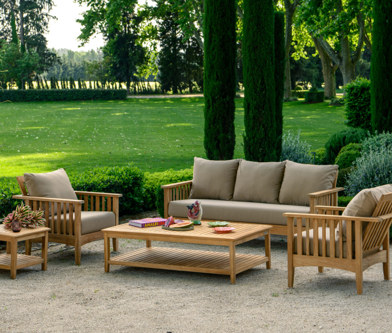 Salon de jardin en teck - 5 places