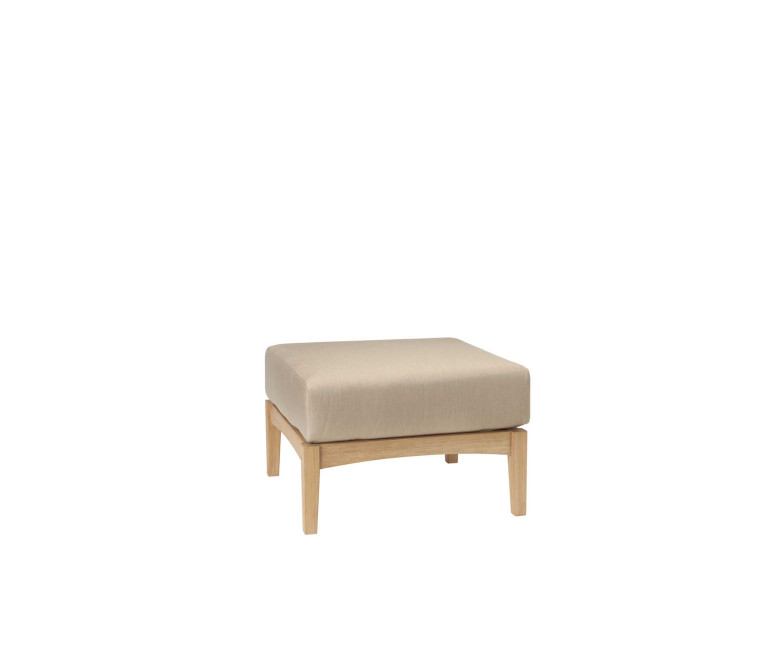 Fauteuil bas et repose-pieds en teck