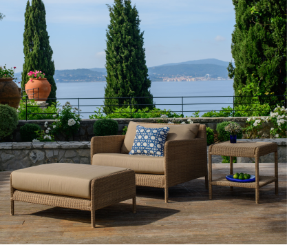 Ensemble de jardin en résine tressée