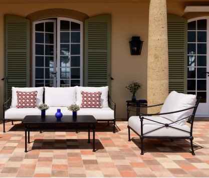 Salon de jardin en aluminium noir - 4 places