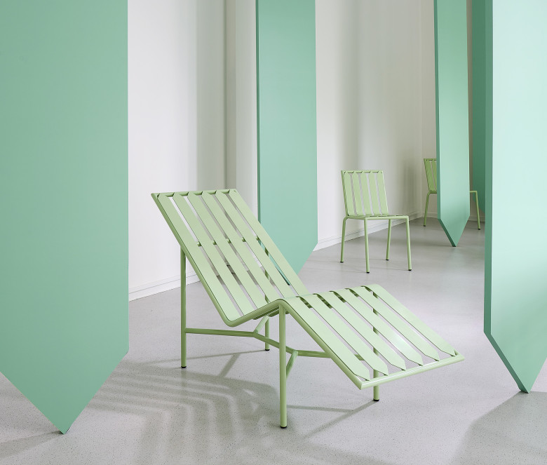 Chaise longue en inox - Vert