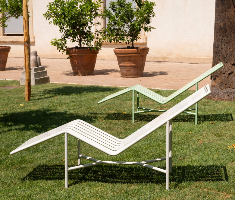 Chaise longue en inox - Blanc