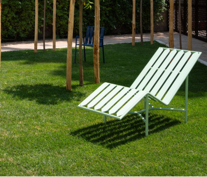 Chaise longue en inox - Vert