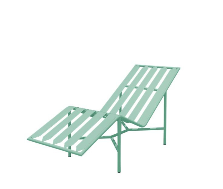 Chaise longue en inox - Vert