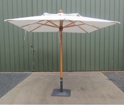 PARASOL ROMA CARRE 2.5 x 2.5m COTON ECRU + SUPPORT - MODELE EXPO