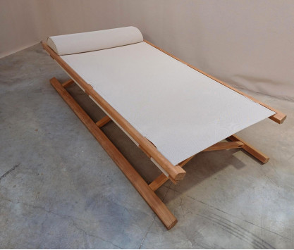 LIT PLIANT COPACABANA TECK MASSIF BATYLINE ECRU - MODELE EXPO