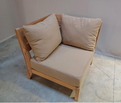 Module d'angle en teck Exeter Coussins sable - MODELE EXPO