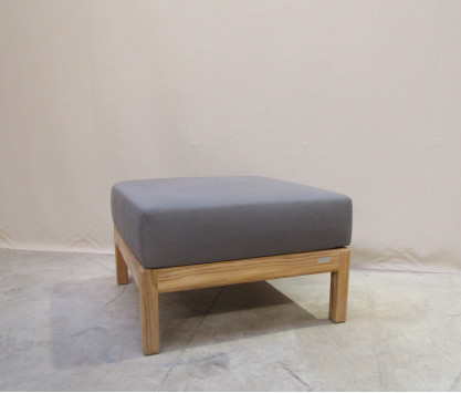 Repose-pieds en teck Exeter Coussins gris ardoise - MODELE EXPO