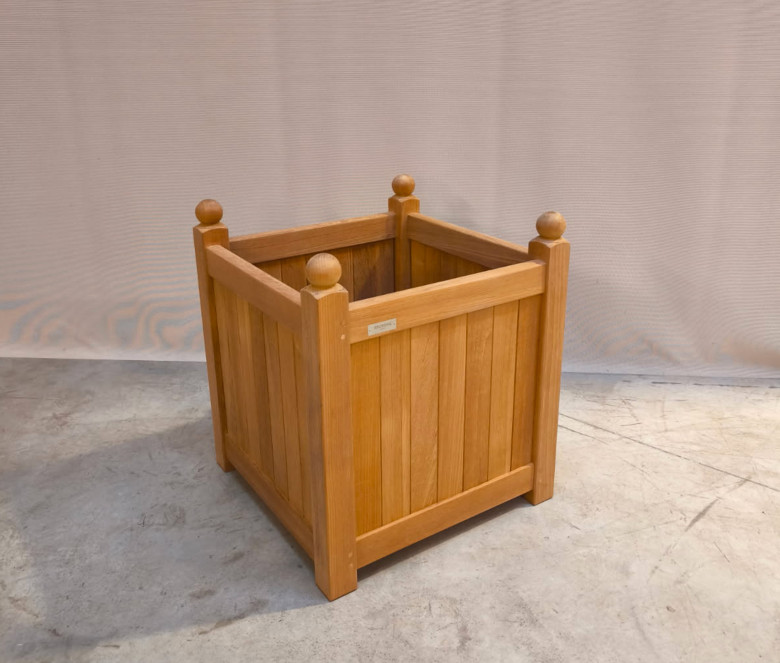 Caisse en teck 52 x 52 cm - MODELE EXPO