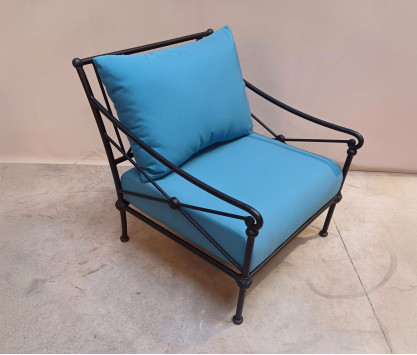 FAUTEUIL BAS COUSSIN BLEU - MODELE EXPO