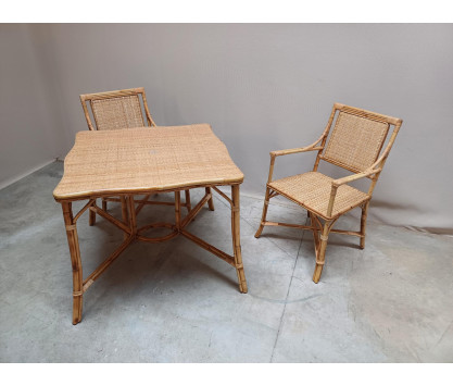 Ensemble table et 2 Fauteuils en rotin Havana - MODELE EXPO