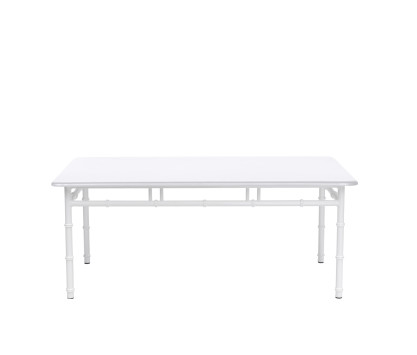Table basse rectangulaire en aluminium blanc - Bamboo