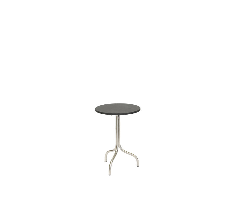 Table d'appoint en inox poli et plateau en granit