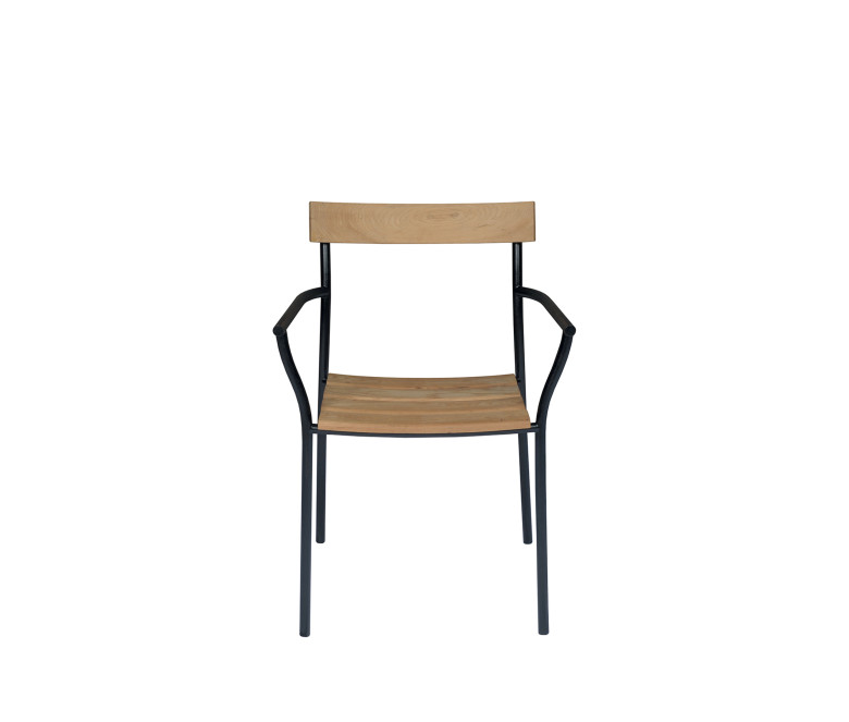 Fauteuil empilable en teck et inox - Cicala