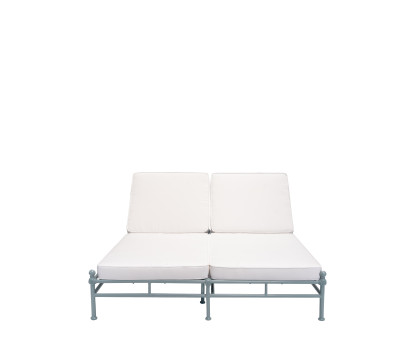 Lit de repos 2 places en aluminium bleu 1800