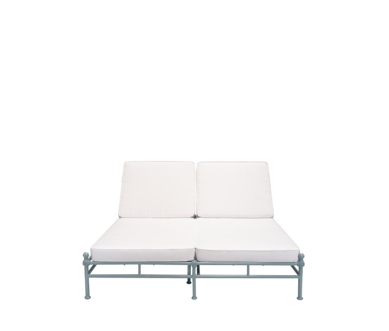 Lit de repos 2 places en aluminium bleu 1800