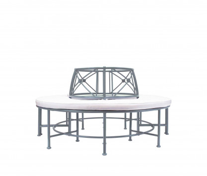 Banc semi-circulaire en aluminium - BLEU Banc semi-circulaire en aluminium - BLEU